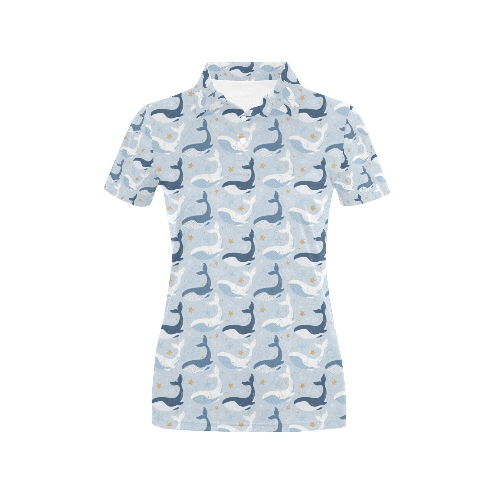 Whale Print Design Lks305 Women’S Polo Shirt