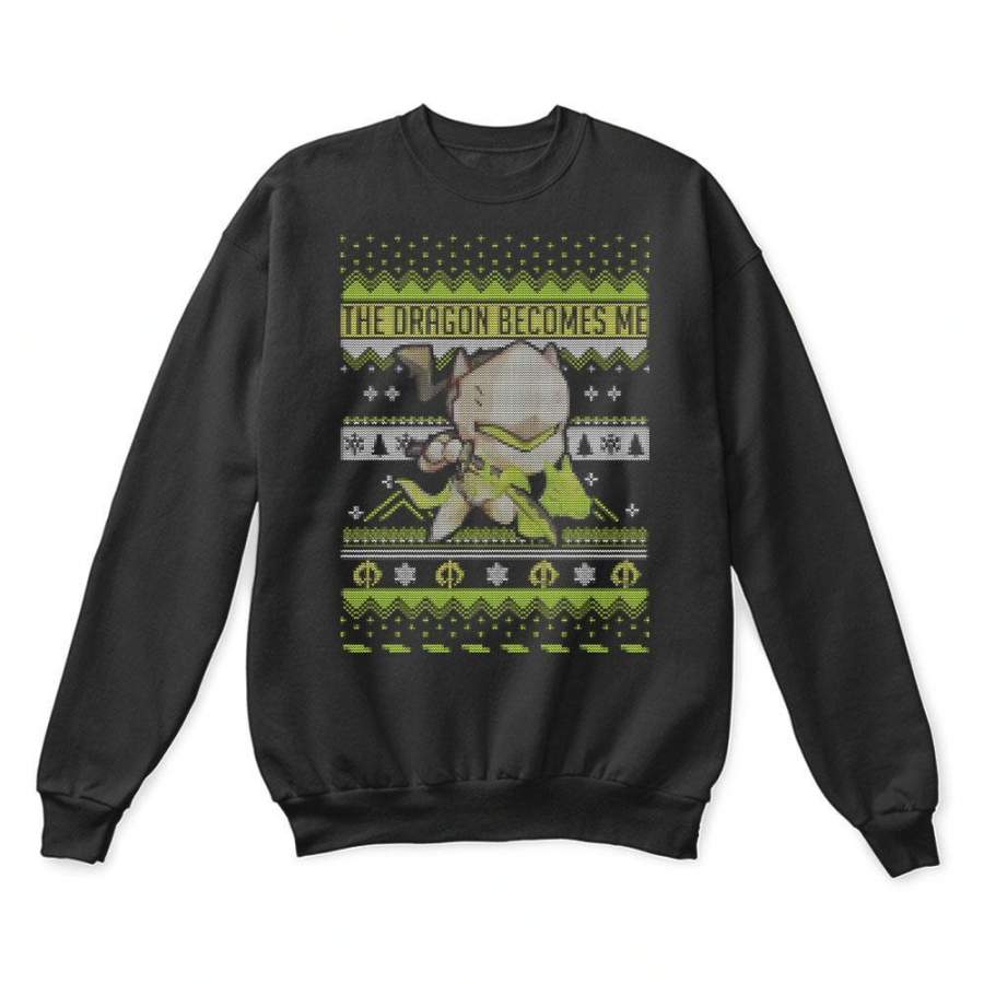 The Dragon Becomes Me Chibi Genji Christmas Ugly Sweaters