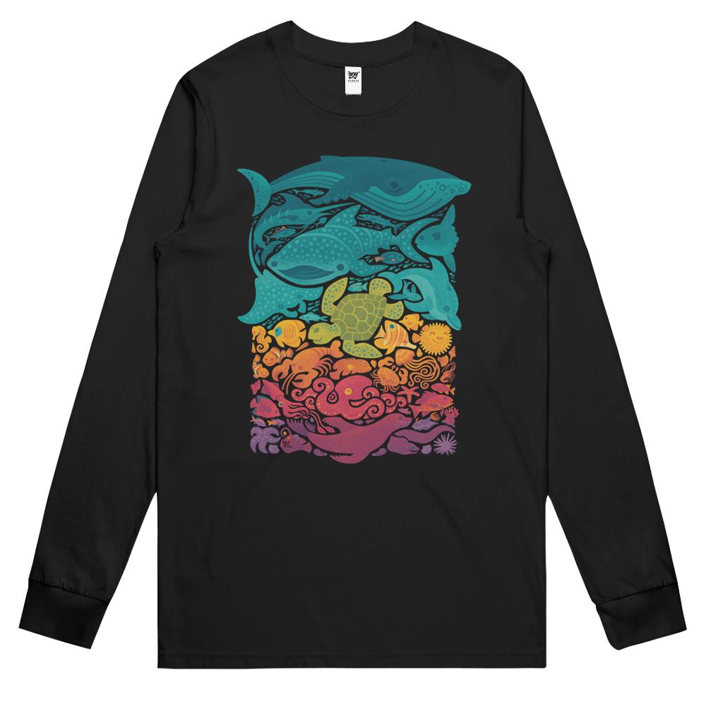 Aquatic Spectrum Long Sleeve T Shirts