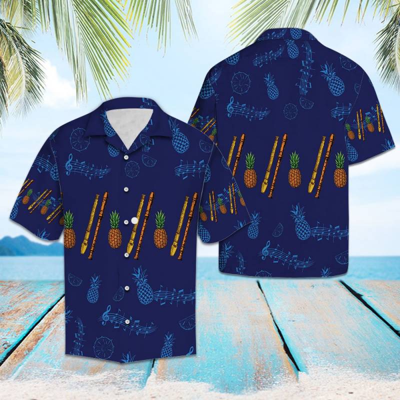 Recorder Musical Instrument Hawaii Shirt Ha38324