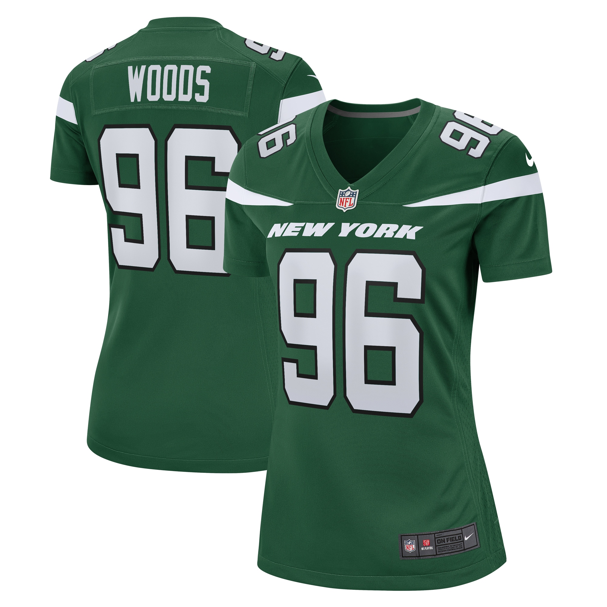 Women’s New York Jets Al Woods Gotham Green  Game Jersey