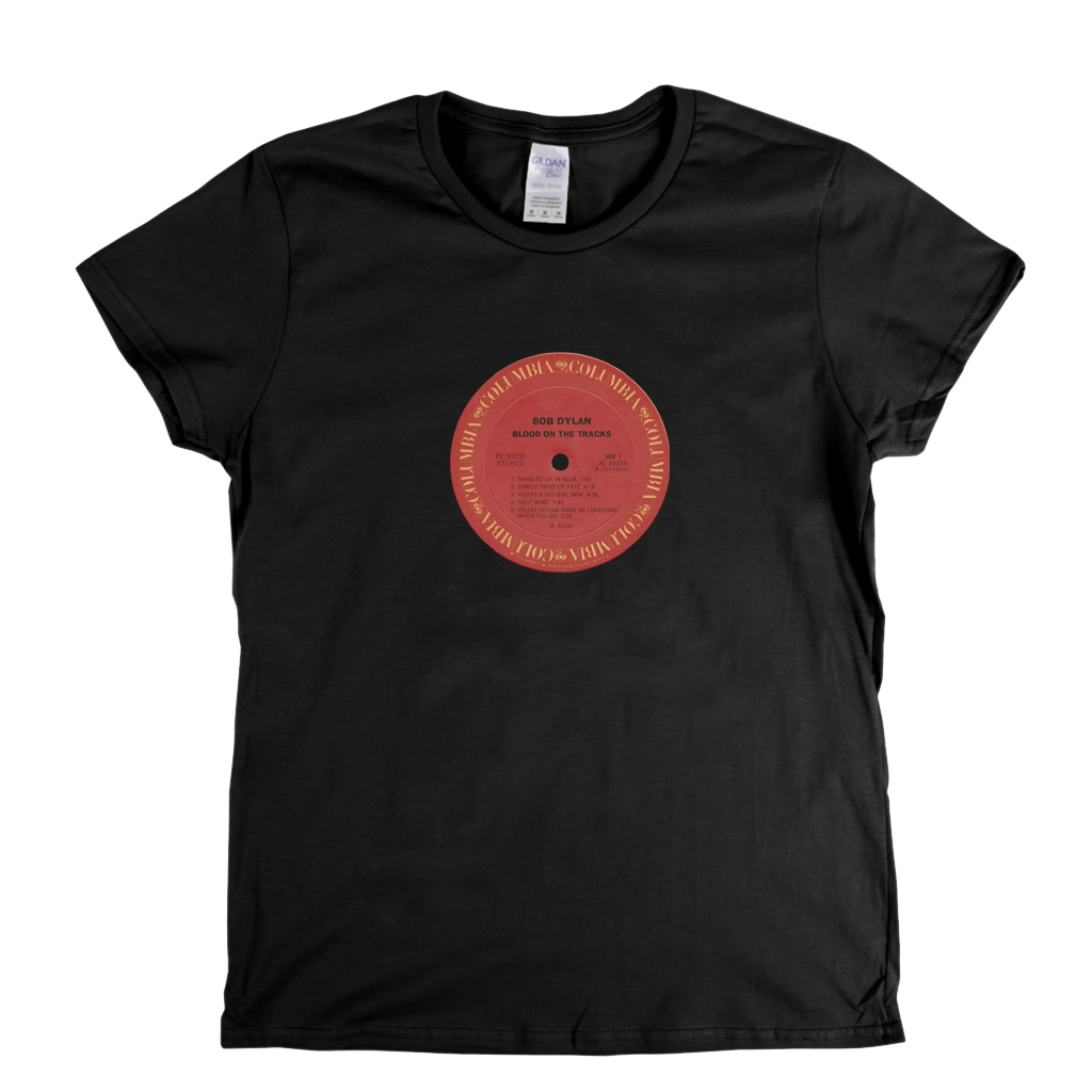 Bob Dylan Blood On The Tracks Label Womens T-Shirt