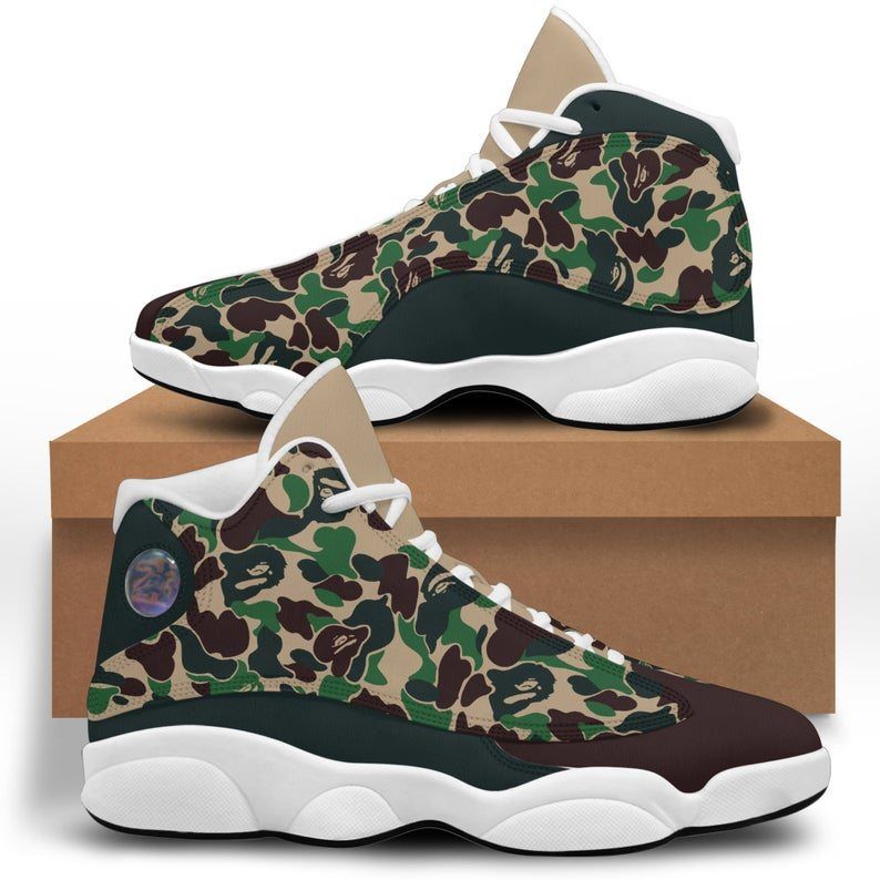 Army Air JD 13 Sneakers For Men and Women, Air JD13 Shoes, Basketball Shoes, Cool Shoes, Printed Shoes