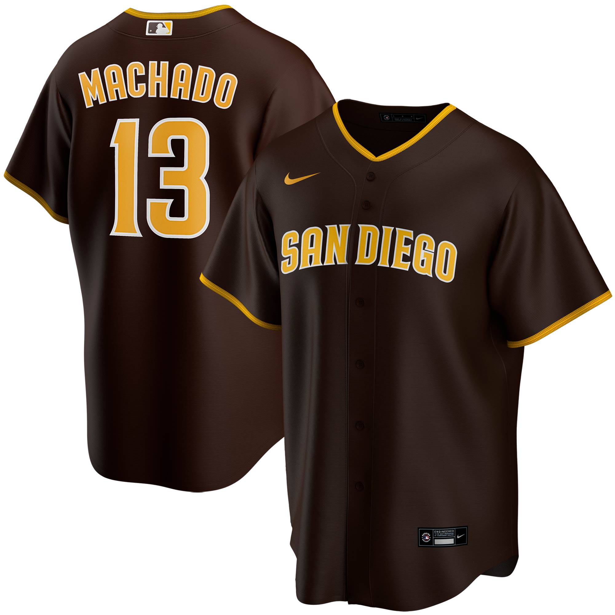 Manny Machado San Diego Padres Alternate Replica Player Jersey – Brown