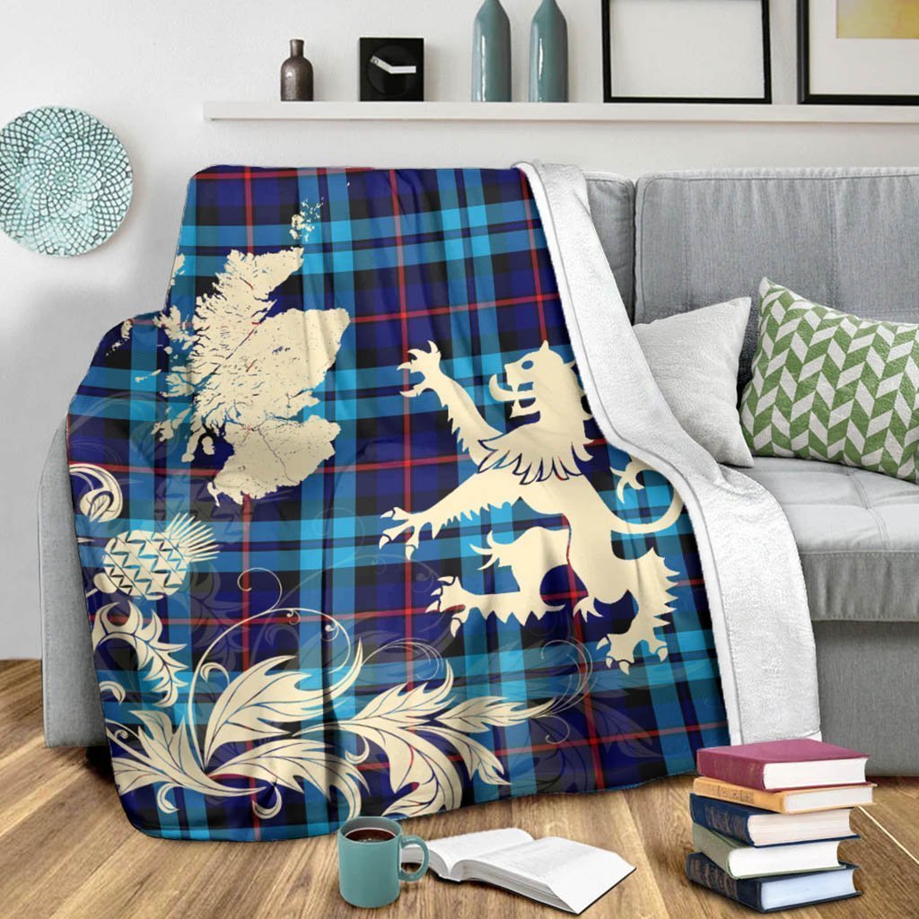 Tartan Blanket Mccorquodale Tartan Scotland Lion Thistle Map Plaid Blanket