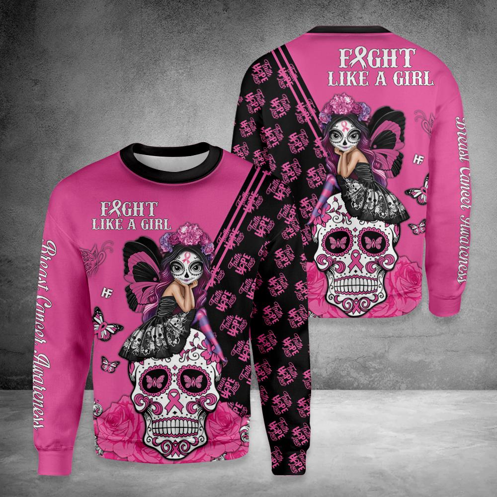 Faith Hope Love Breast Cancer Awareness All Over Print Sweatshirt