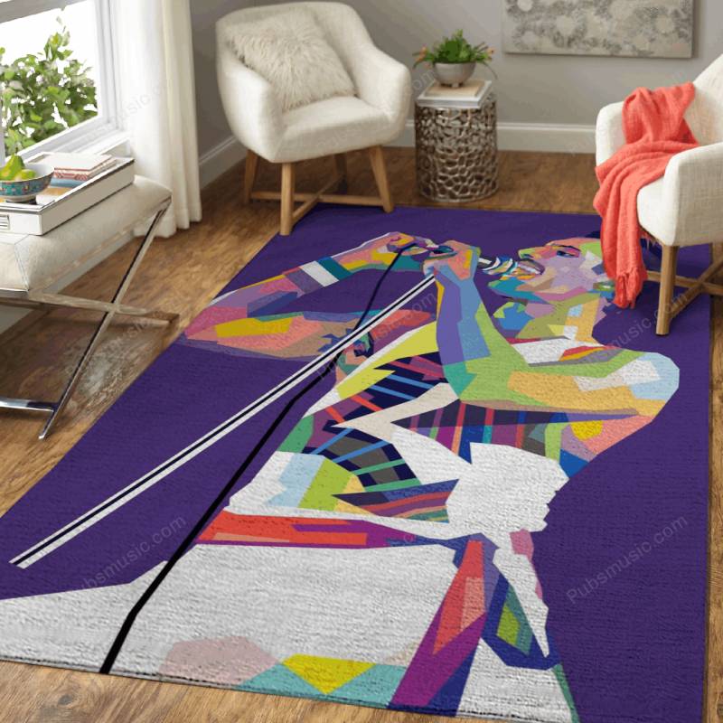 Freddie Mercury Dark BG – Musician Pop Art Area Rug Carpet