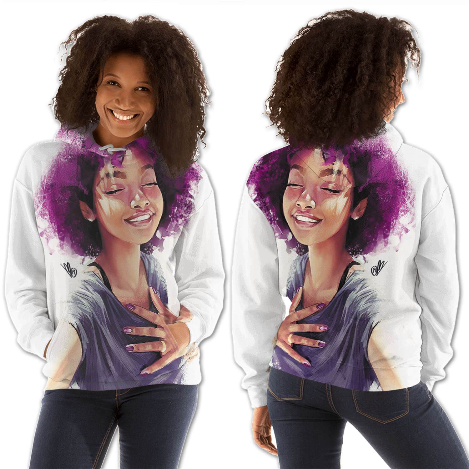 African American Hoodies Pretty Melanin Girl All Over Print Womens Hooded Sweatshirt African Clothing For Women BPS28289