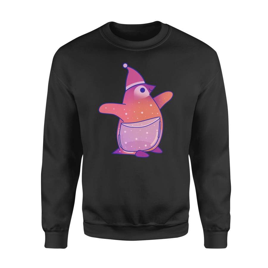 Christmas Gift Cute Pink Penguin And Wearing Santa Hat – Standard Crew Neck Sweatshirt