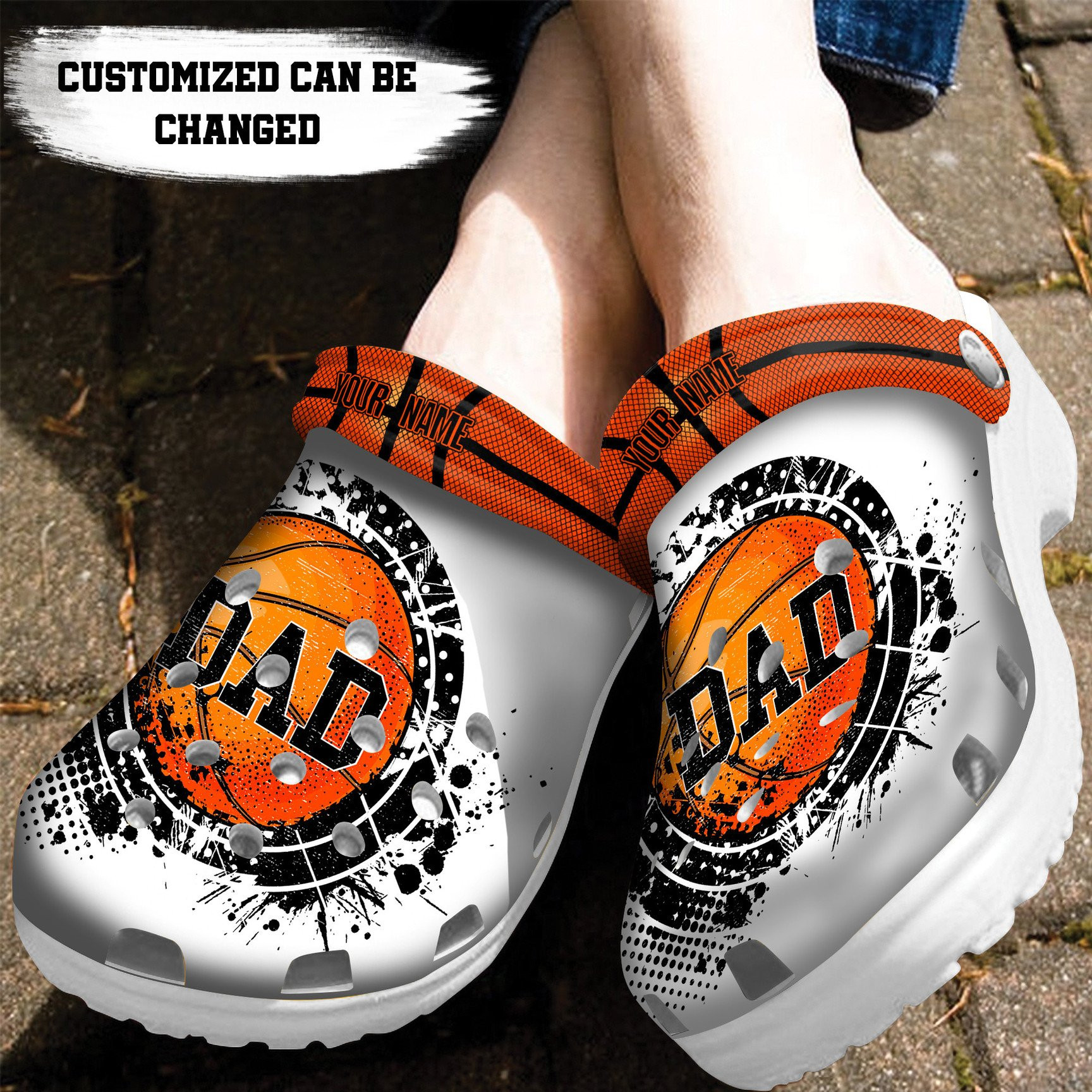 Personalized Basketball Dad Crocs Clog Shoes Fathers Custom Crocs Shirtwrapz