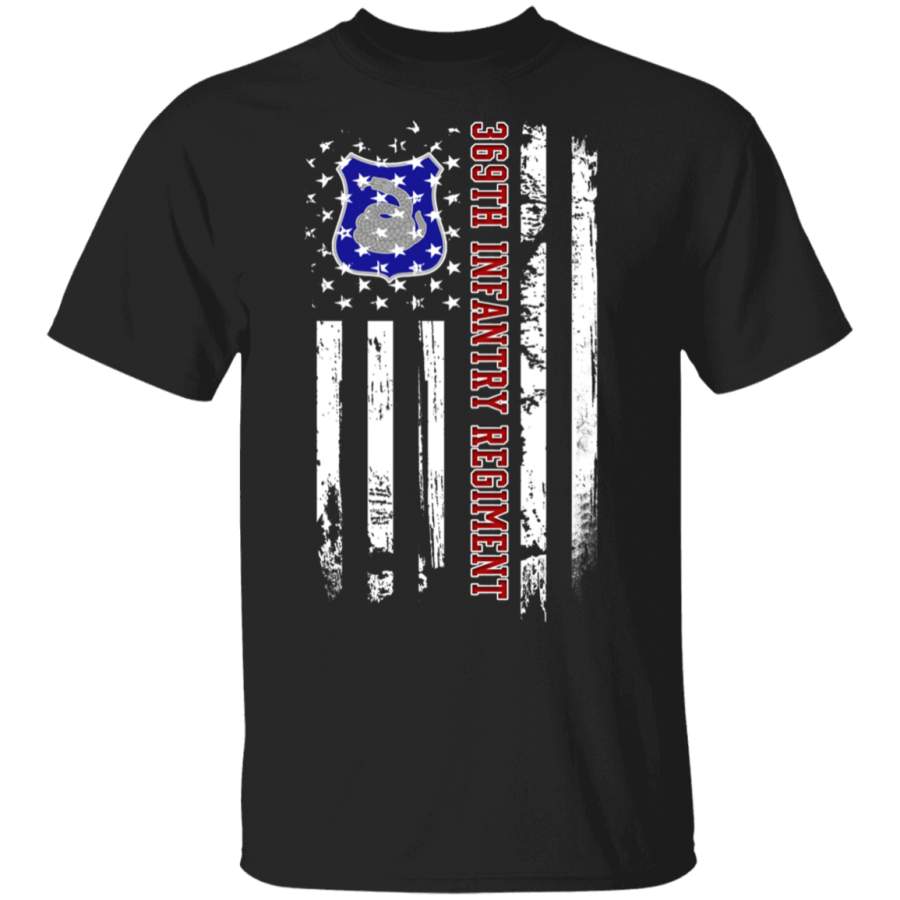 369th Infantry Regiment Veteran American Flag Father’s Day Veteran’s Day Tshirt