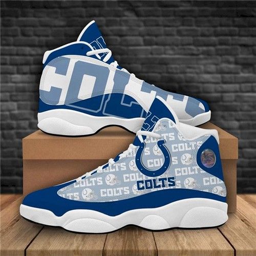 Women Indianapolis Colts Air Jordan 13 High Top Leather Sneakers 001