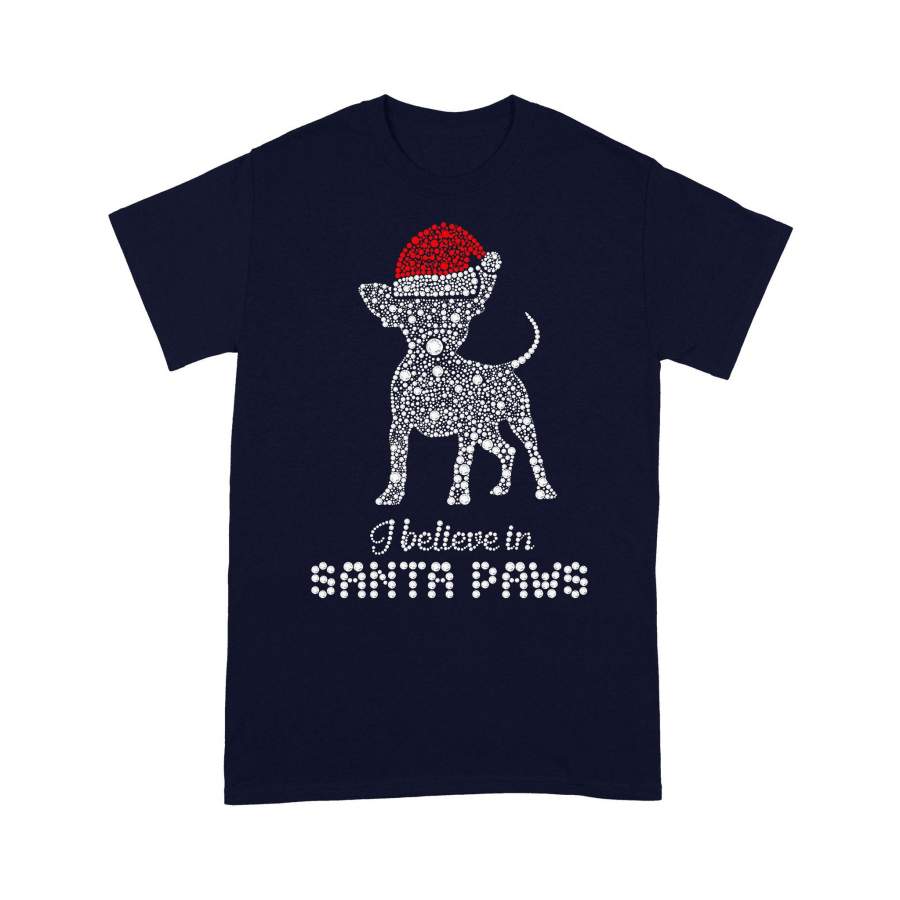 Chihuahua I Believe In Santa Paws Diamond Christmas T-Shirt Christmas Gift Ideas