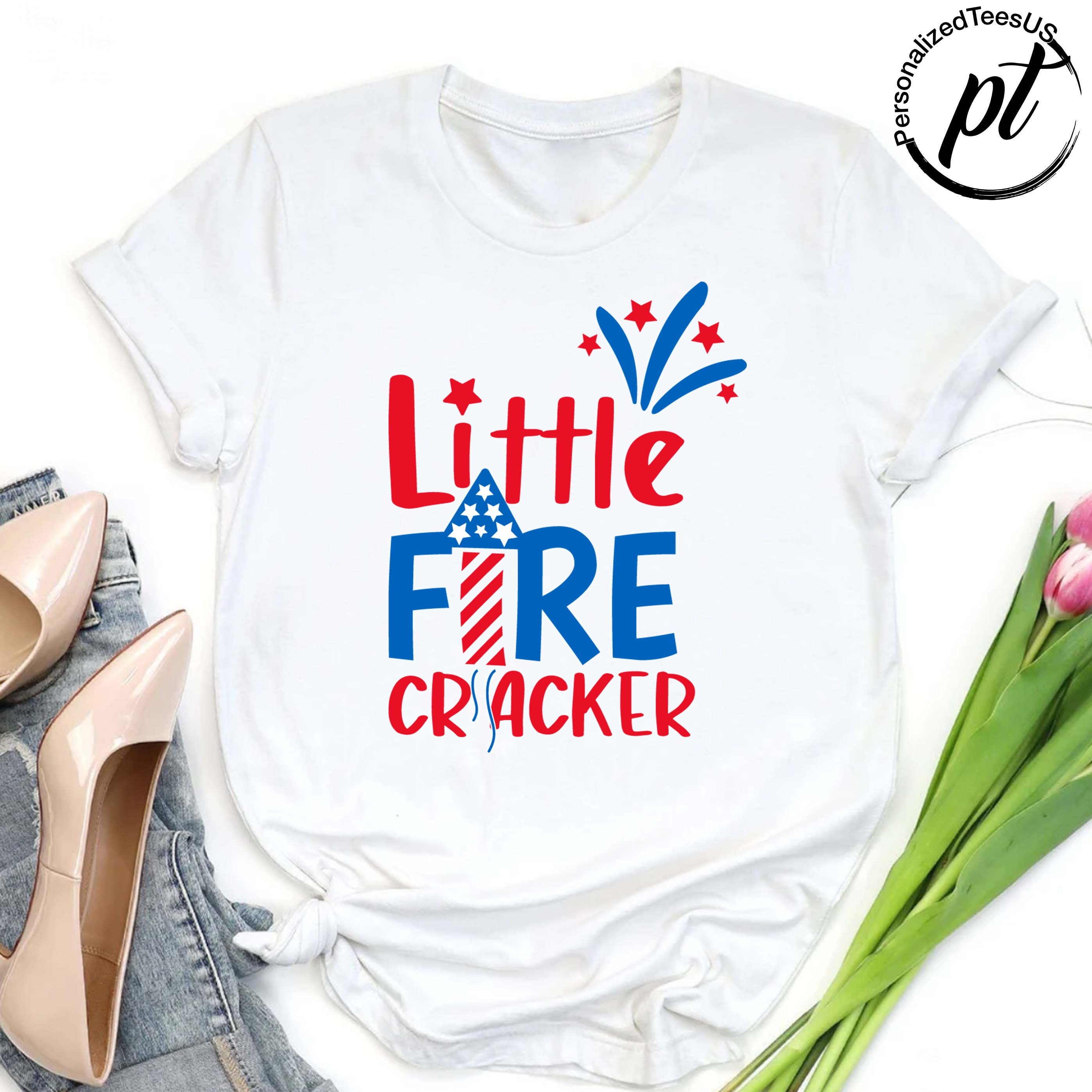 Fourth Of July Kids T-Shirt,Little Firecracker Toddler Shirt,American Boy Shirt,Patriotic Girl Gift,Independence Day Tee,Little Firecracker