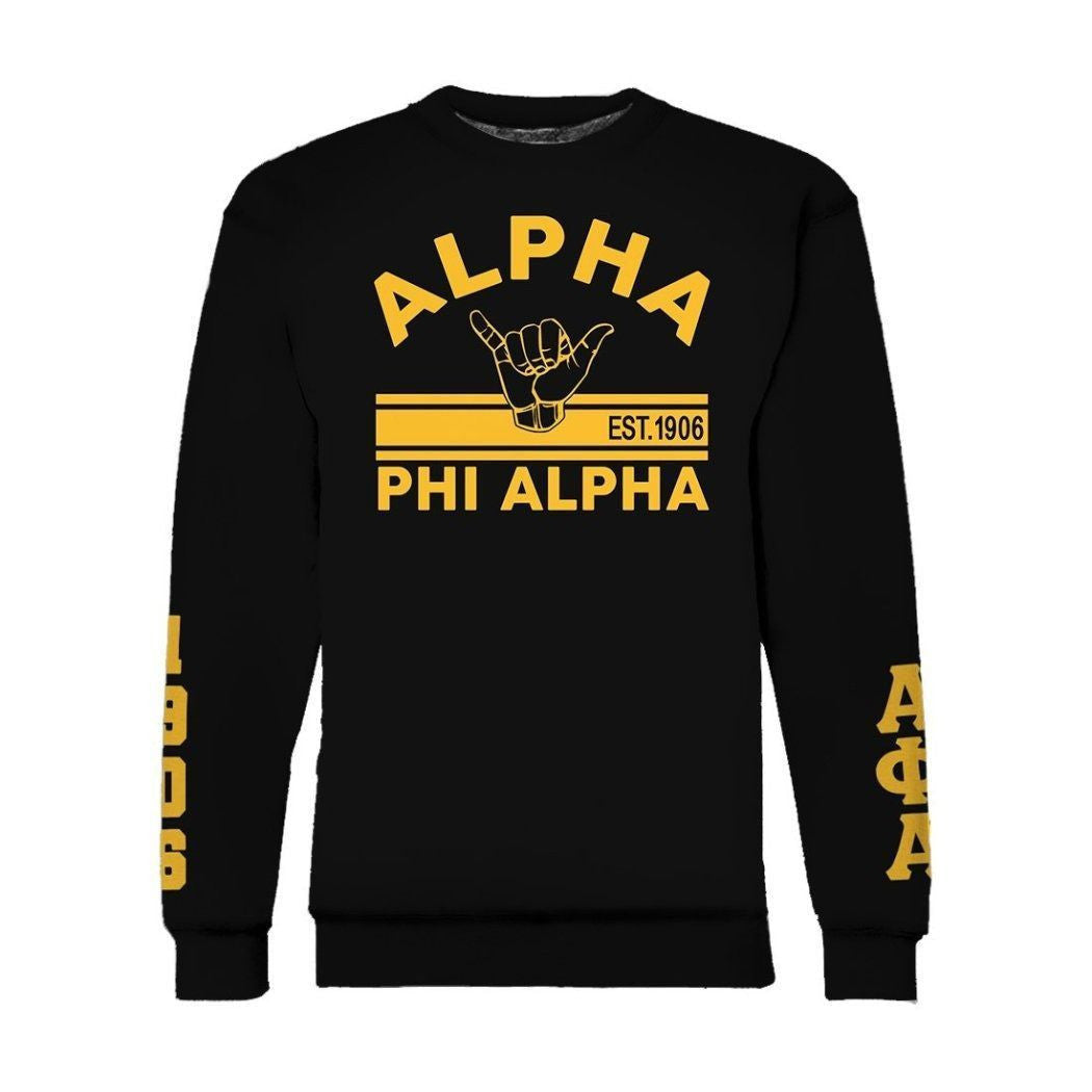 Fraternity Sweatshirt – Alpha Phi Alpha Simple Hand Sign Est1906 Sweatshirt