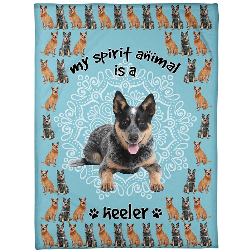 Spirit Animal Dog Heeler My Spirit Animal Fleece Blanket Family Gift Home Decor Bedding Couch Sofa Soft And Comfy Cozy