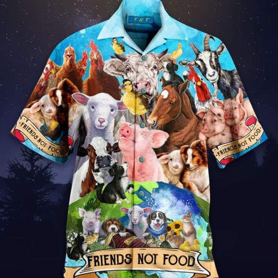 Friends Not Food Happy Farm Hawaii Aloha Shirts Ha76208