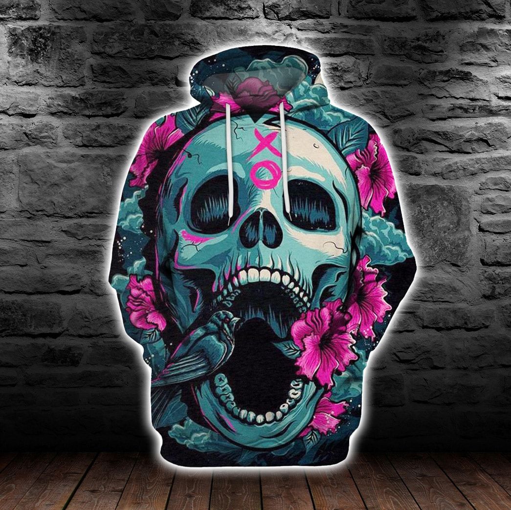 Skull Flower Dead Unisex 3D Hoodie All Over Print KMARL