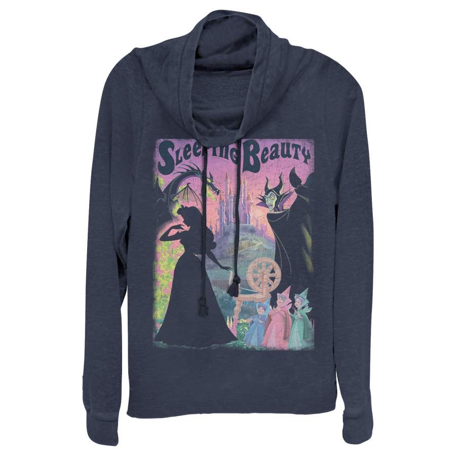 Sleeping Beauty Junior’s Silhouettes  Cowl Neck Sweatshirt