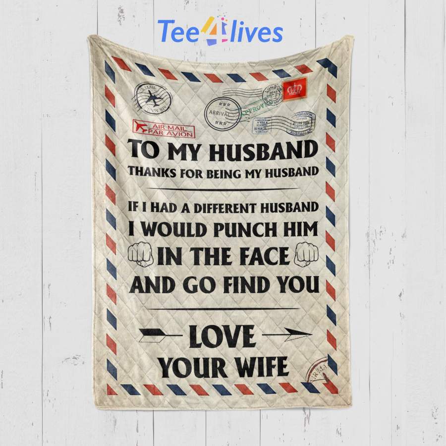 Custom Blanket To My Husband Blanket – Gift for Husband – Quilt Blanket