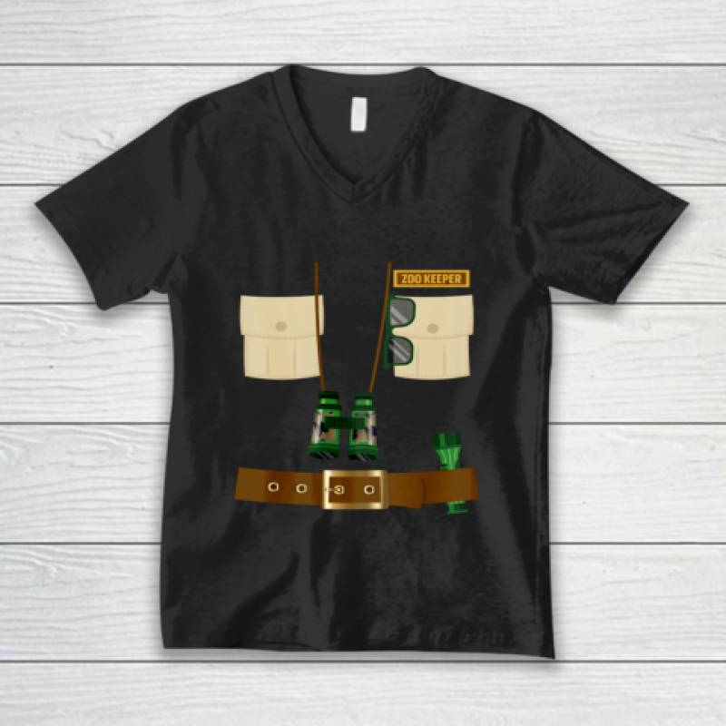 Zoo Keeper Halloween Costume DIY Gift Jungle Safari Explorer V-Neck T-Shirt