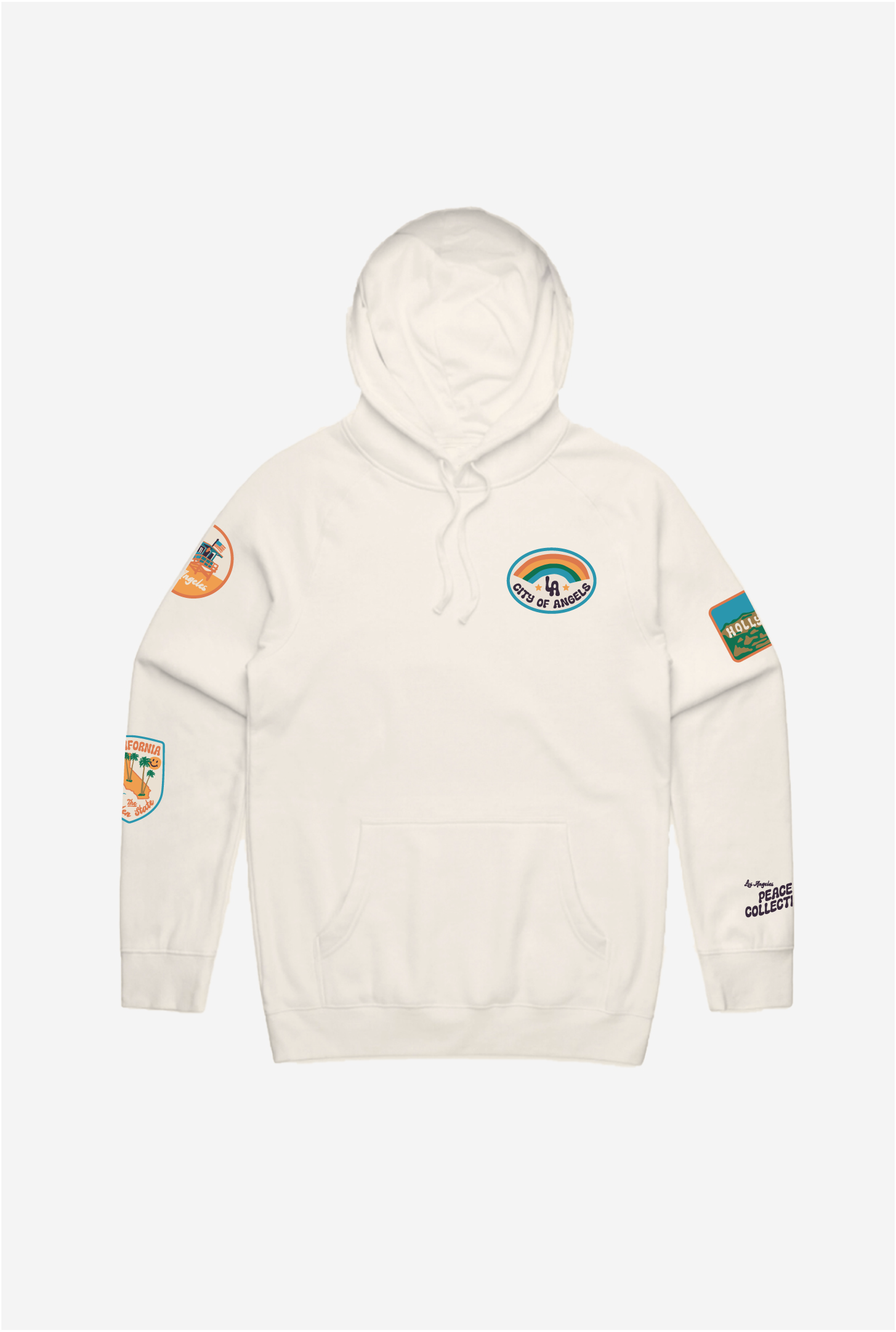 City Of Angels Patch Hoodie – Ivory