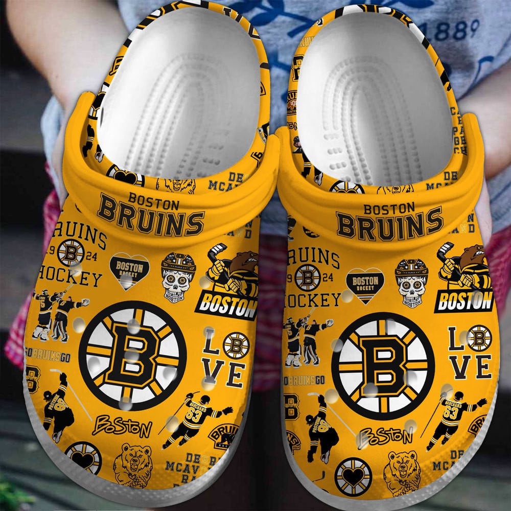 Boston Bruins NHL Crocss Clogs Crocband Shoes Comfortable For Men Women and Kids