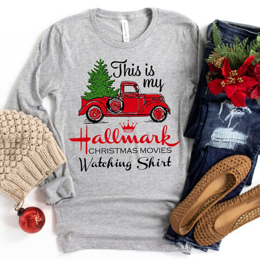 Christmas Moviest-Shirt,Hallmark Shirt,Christmas T-Shirt, Christmas Family Shirt,Christmas Gift, Holiday Gift.Matching Shirt,Xmas Truck Tee Longsleeve