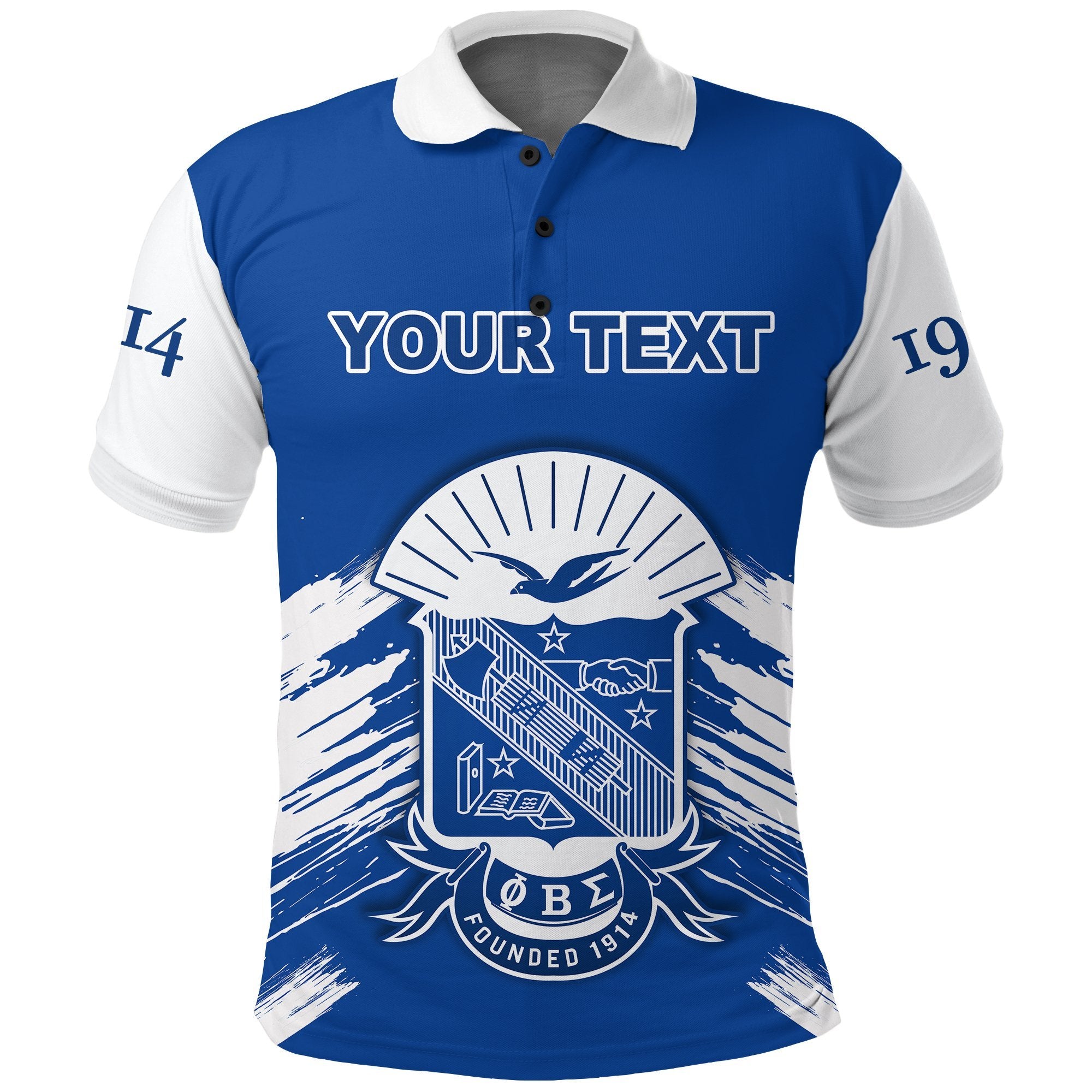 (Custom Personalised) Phi Beta Sigma Polo Shirt Blue Gomab Lt13