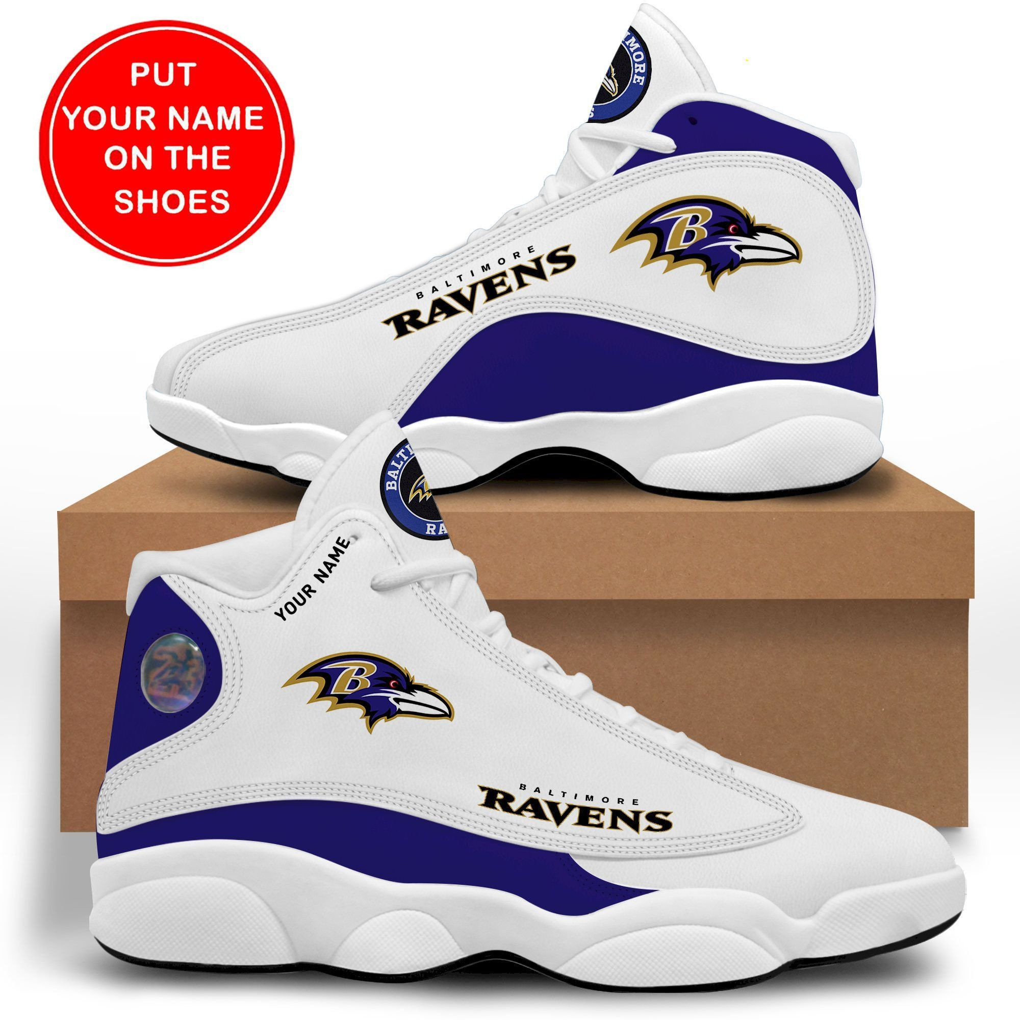 Baltimore Ravens Personalized Air Jordan 13 Sneakers Sport Shoes For Fans