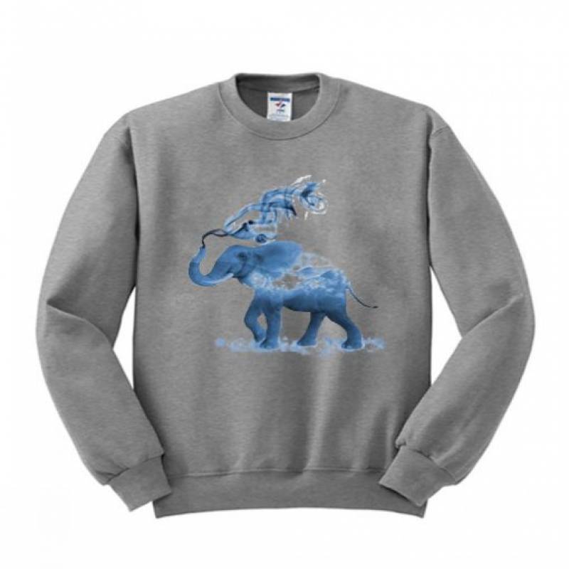 Blue Smokey Clouded Elephant Sweatshirt