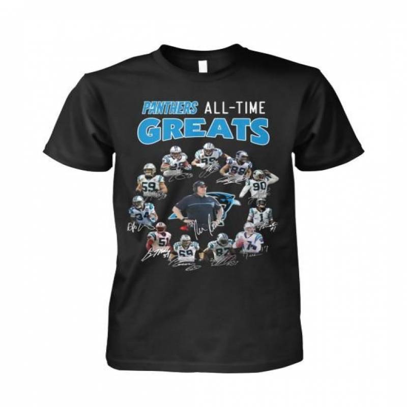 Carolina Panthers All Time Greats Coach And Players Signatures T Shirt