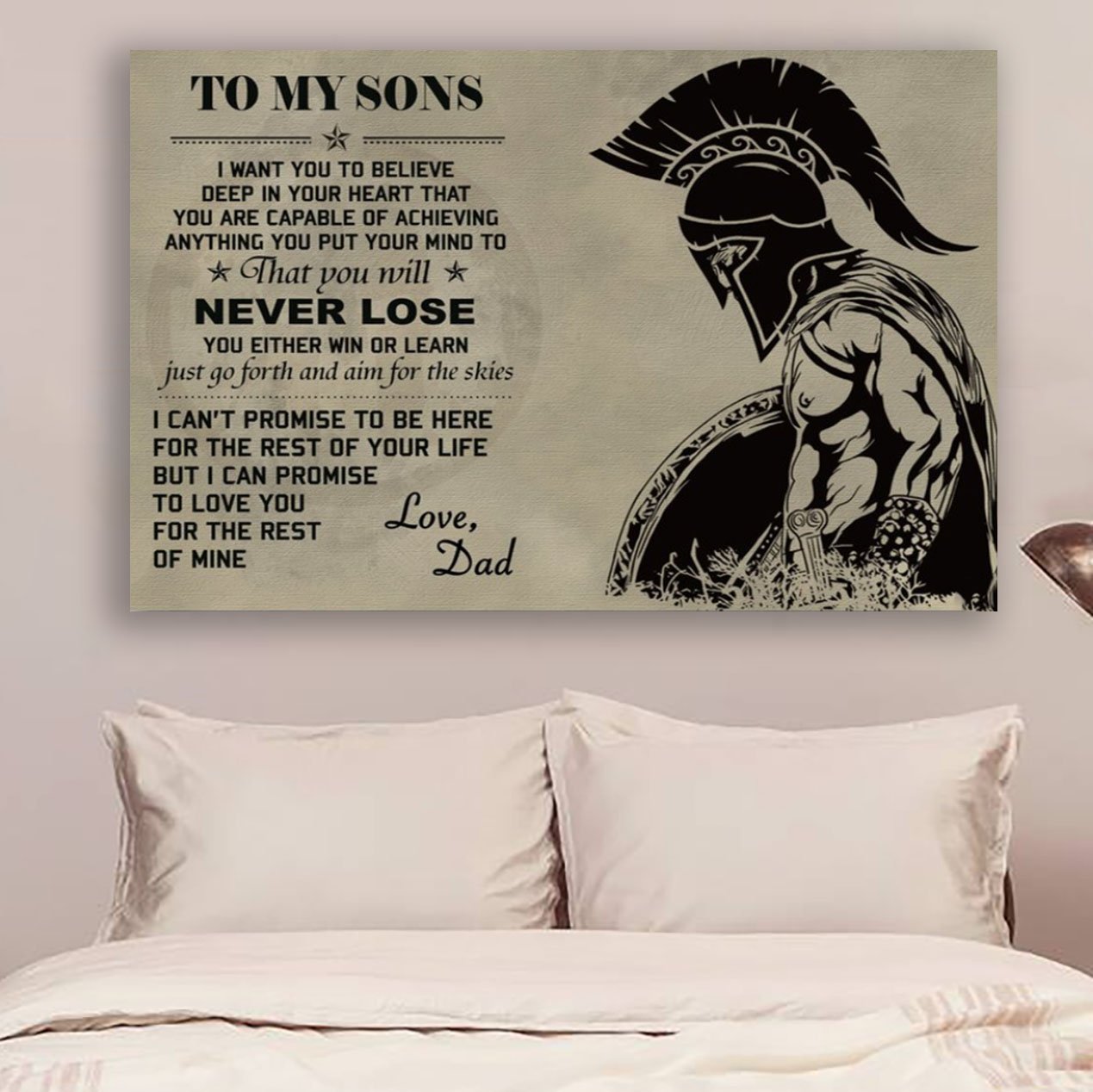 Spartan Canvas And Poster To My Sons Wall Decor Visual Art