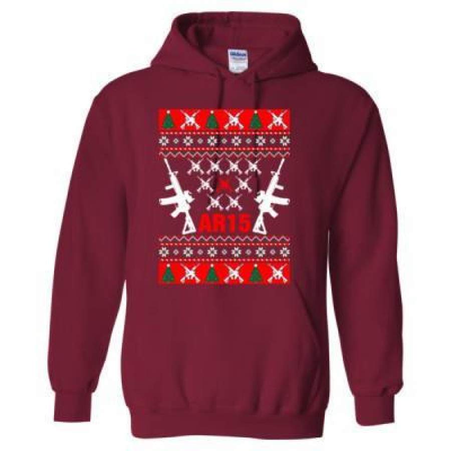 AGR AR15 Ugly Christmas Sweater Gift – Heavy Blend™ Hooded Sweatshirt