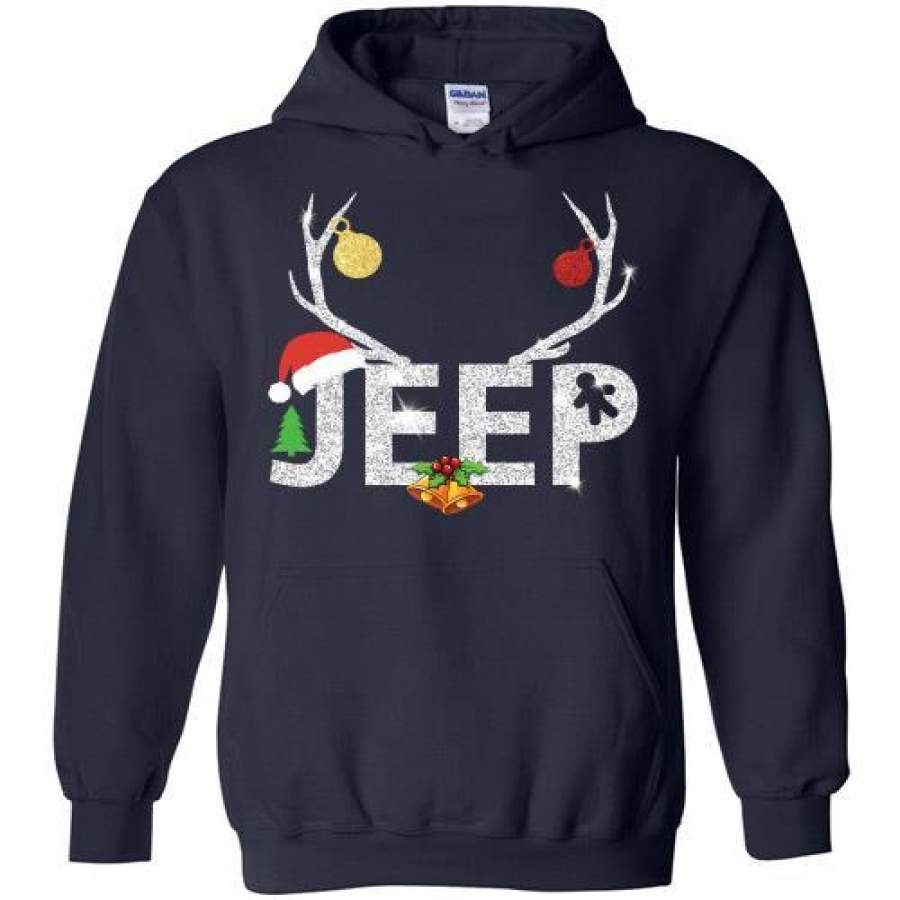 Merry Christmas Jeep Reindeer Hoodie