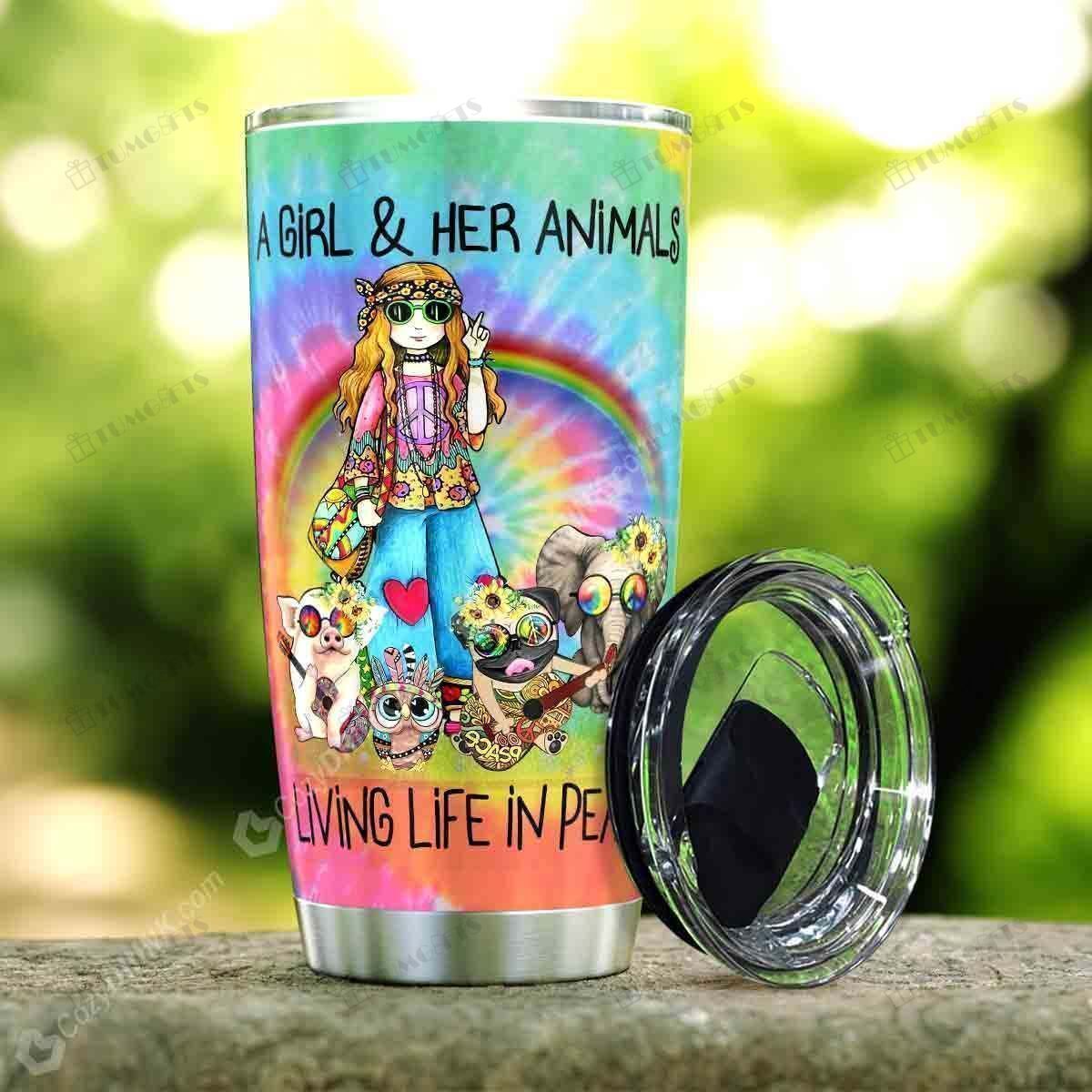 A Girl And Her Animals Tumbler Dfgvd