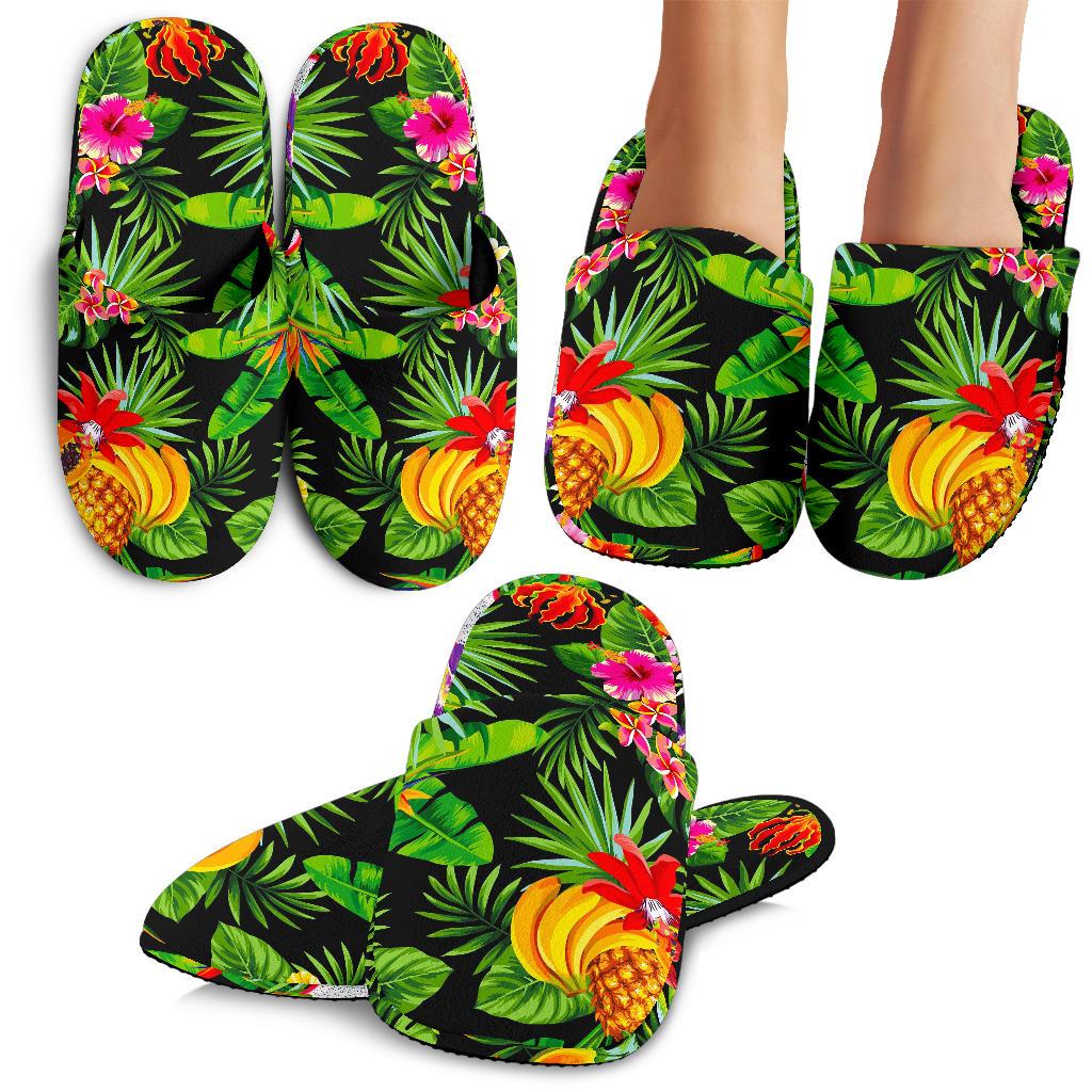 Tropical Hawaii Fruits Pattern Print Slippers Ha90452