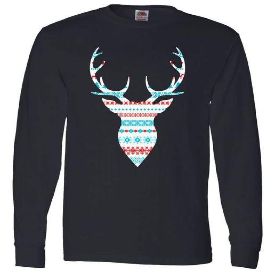 Ugly Christmas Pattern Deer Long Sleeve Shirt