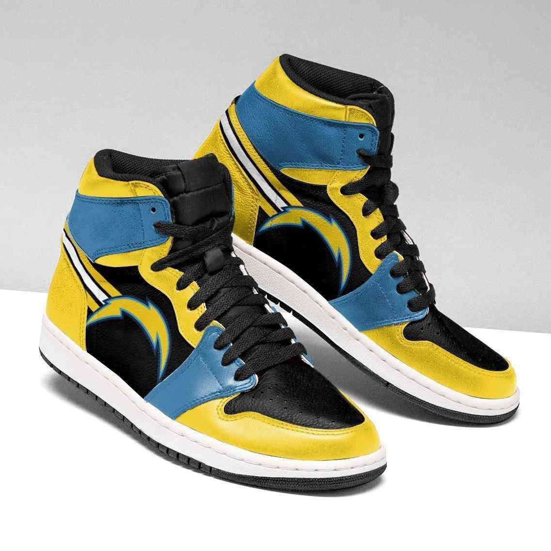 Tricolor Themed Los Angeles Chargers Football Design Air Jordan 1 High Printing Shoes Sneaker