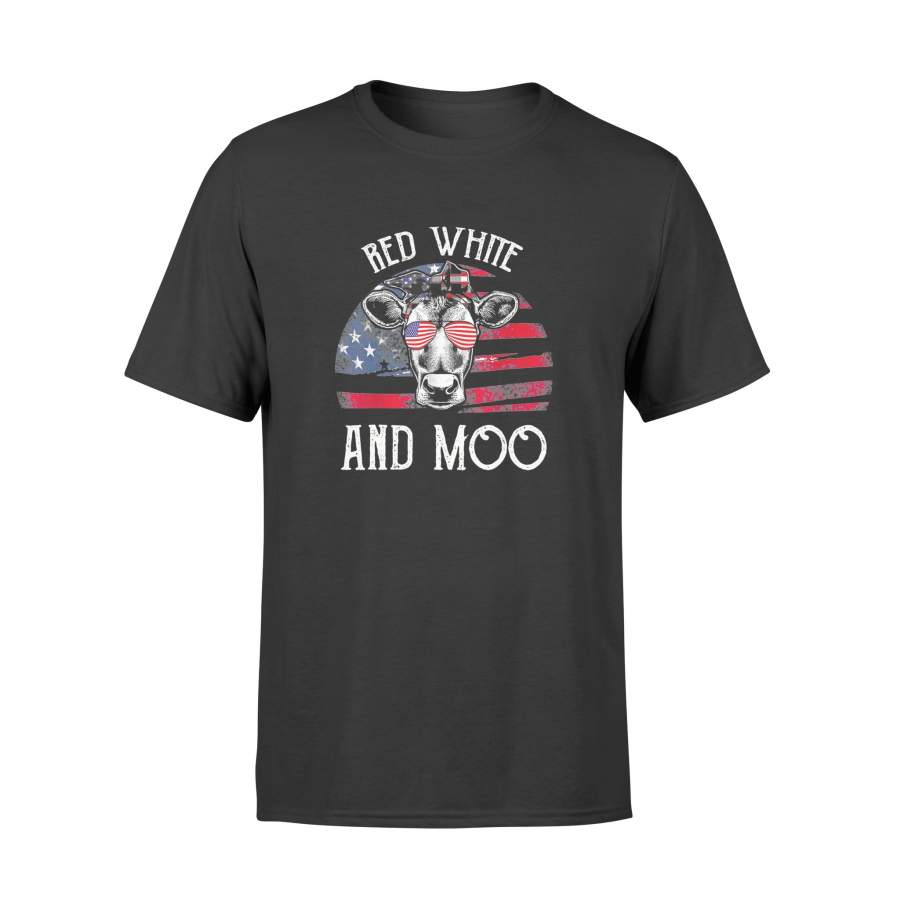 4th of July Cow USA Flag Red White And Moo Shirt – Standard T-shirt