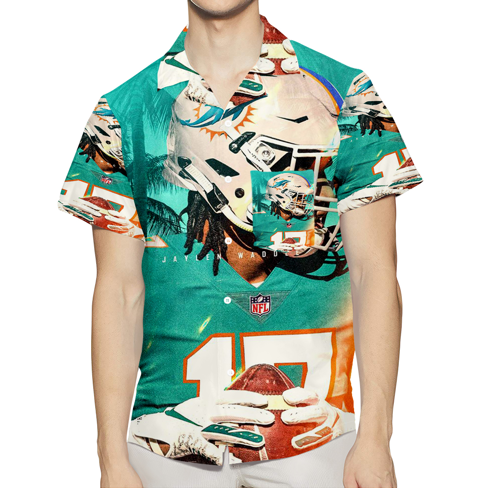 Miami Dolphins Jaylen Waddle5 3D All Over Print Summer Beach Hawaiian Shirt With Pocket