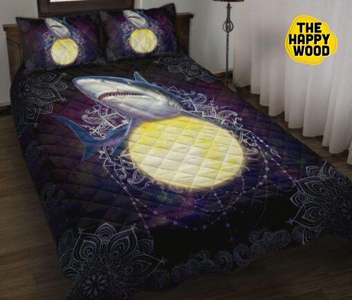 Shark Mandala Moonlight Beauty Quilt Bed Set And Pillow Covers