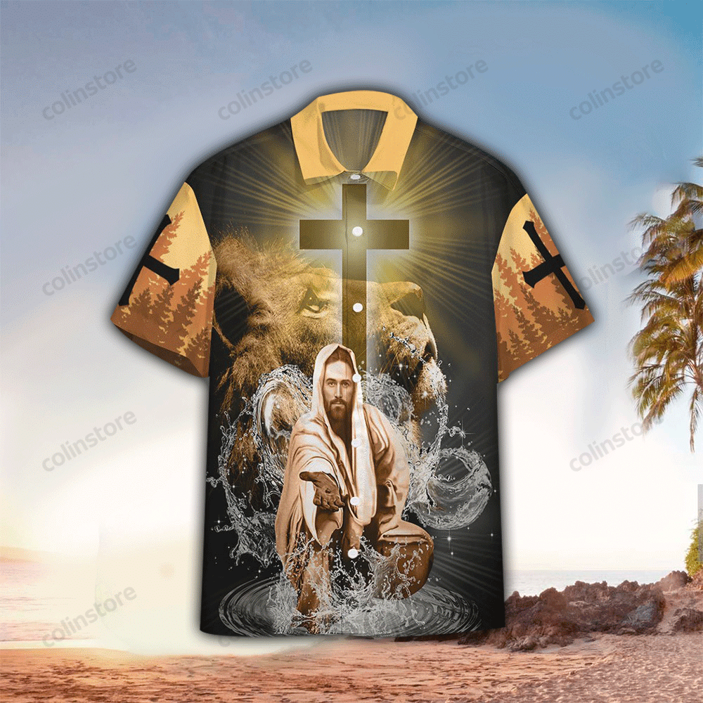 Jesus My God King Lord Lion Orange Hawaii Shirt Aloha Ha38439