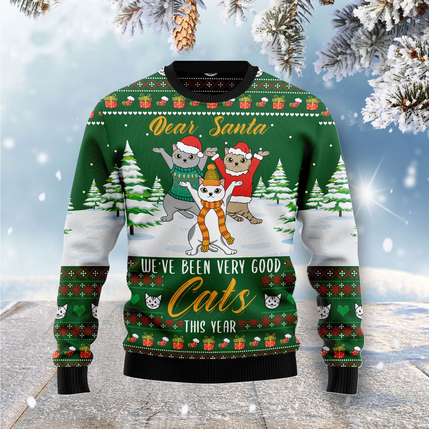 We‘Re Been Very Good Cats This Year Ugly Christmas Sweater | For Men & Women | Adult | Us3916