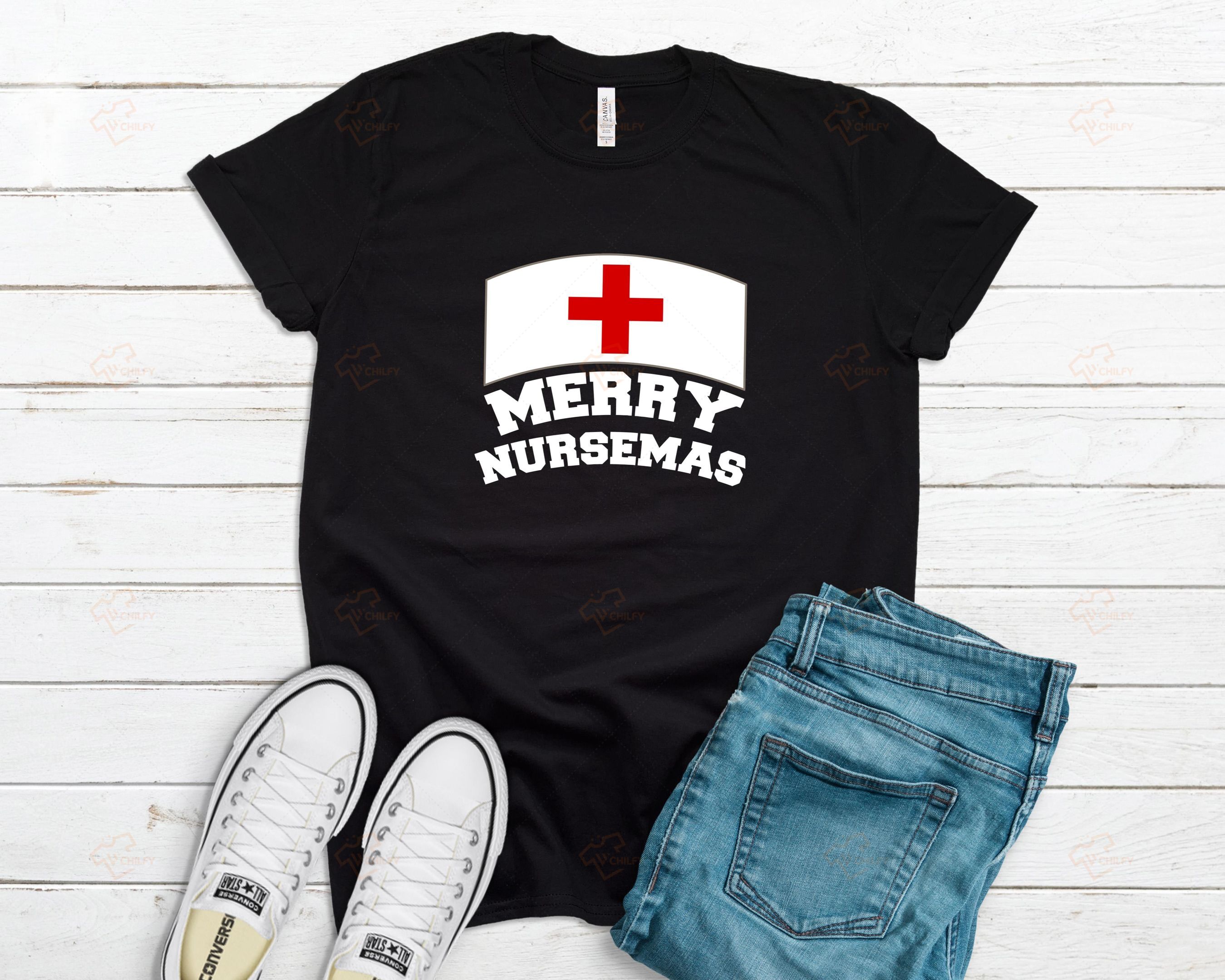 Merry Nursemas Shirt, Xmas Nurse Shirt, Xmas Gift For Nurse, Funny Christmas Nurse Shirt