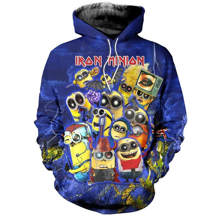 Minions T-Shirt Iron Minion Movies Blue Hoodie Awesome High Quality Minions Hoodie Apparel