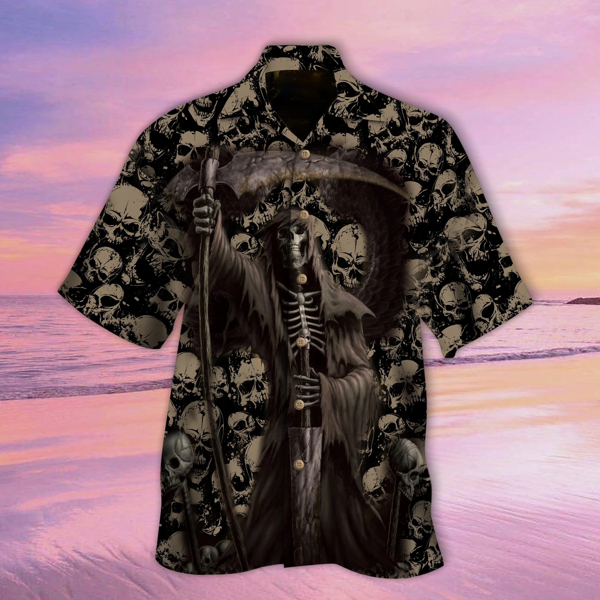 Skull And Scythe Of Death Hawaii Shirt Ha13957