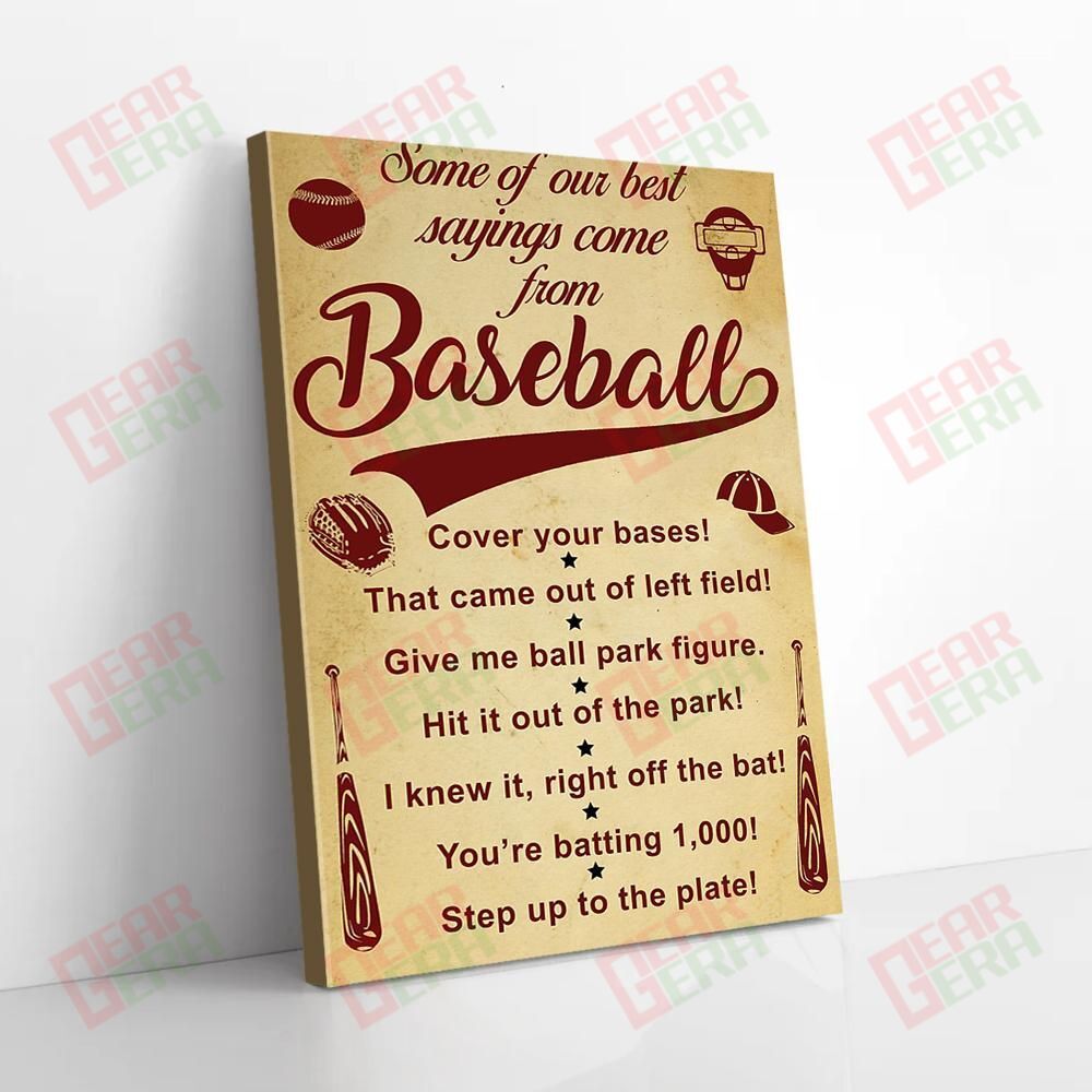 Canvas Artwork Some Of Our Best Saying Come From Baseball Vintage Canvas Artistic Canvas Home Decoration