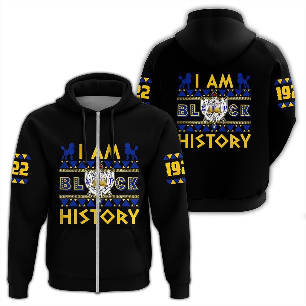 Sorority Hoodie – I Am Black History Sigma Gamma Rho Zip Hoodie