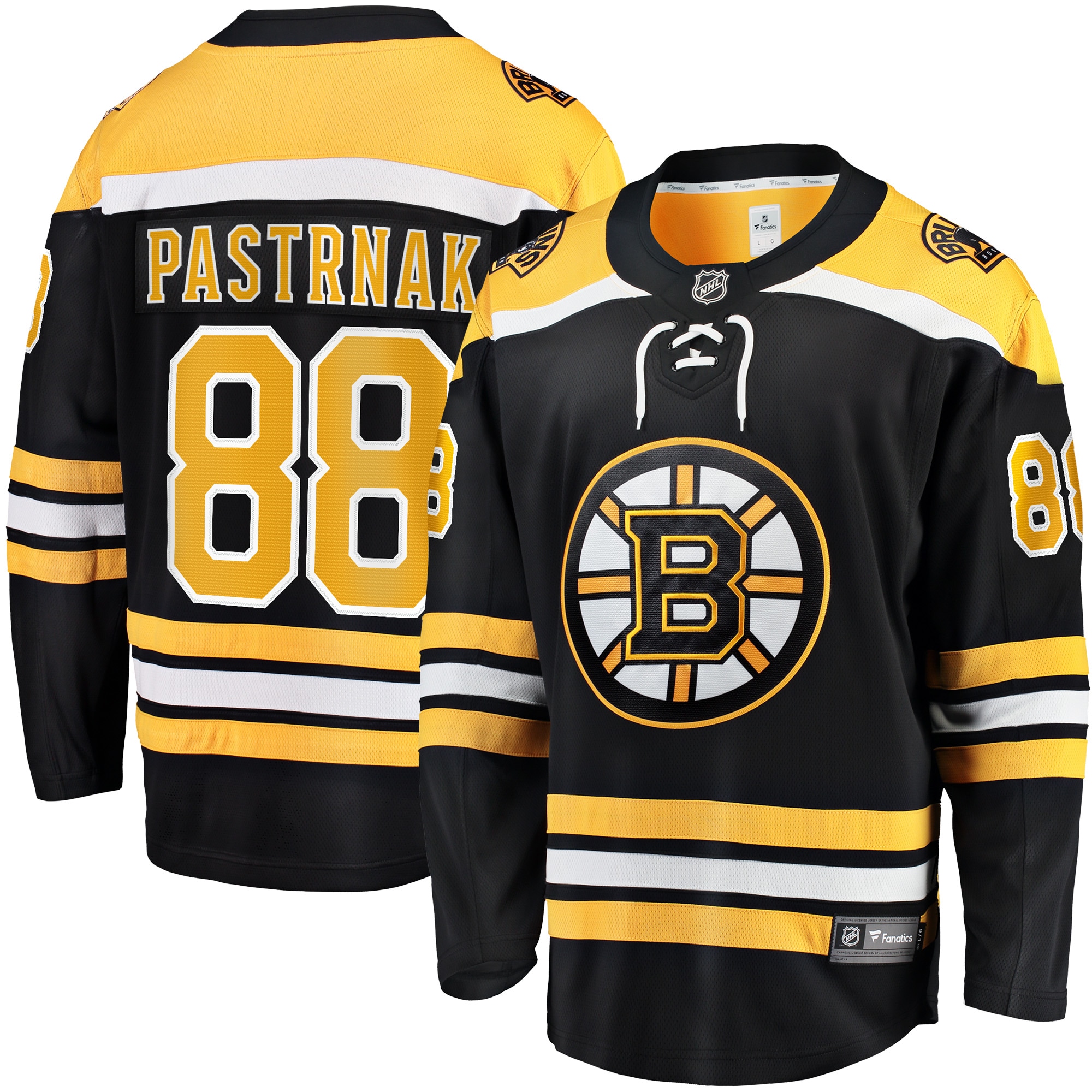 David Pastrnak Boston Bruins Branded Home Breakaway Jersey – Black